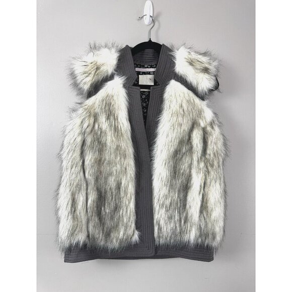 Rebecca Taylor Faux Fur Vest Small Apres Ski Winter Layering Luxe Cozy - Picture 1 of 10